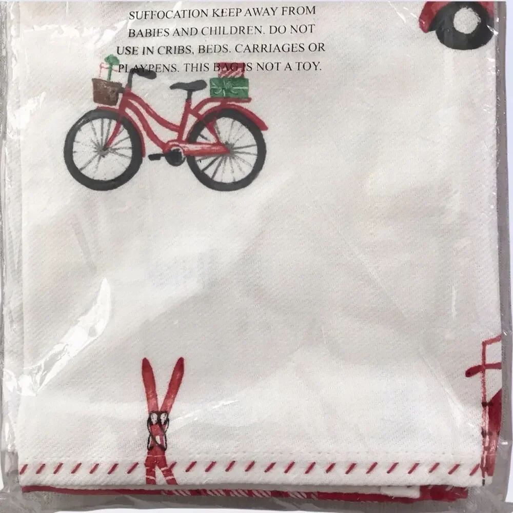 Martha Stewart NWT Christmas Kitchen 3 Towels Red Truck & Tree Design